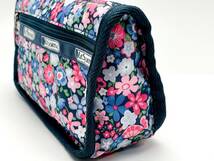 LeSportsac LESPORTSAC レスポートサック レスポ 花柄 フラワー モスグリーン ピンク 青 ポーチ 小物 ※ポスト投稿でのご発送となります_画像5