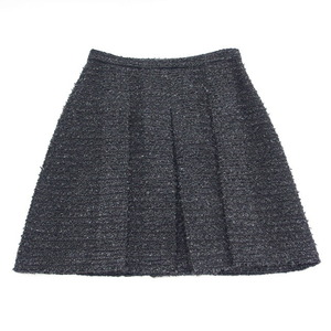  Gucci tweed box pleated skirt charcoal gray M~L size [20240506]