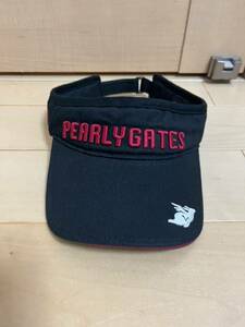 1円〜★美品★パーリーゲイツ★サンバイザー★フリーサイズ★ゴルフ★PEARLY GATES★レア★1円スタート★黒★上田桃子★原英莉花★激レア