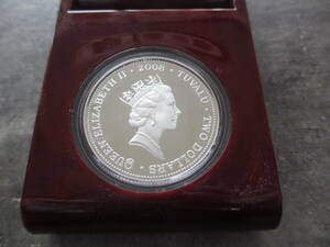 2008 year TUVALU TWO DOLLARStsu bar 2 dollar Elizabeth silver coin 1 ounce 31.1g original silver . main .. year mouse year 