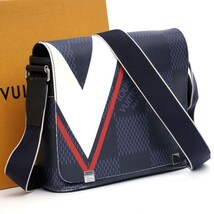 【極美品】 ルイヴィトン Louis Vuitton ダミエコバルト ディストリクト PM アメリカズカップショルダーバッグ ネイビー系 定価約19万 2104_画像1