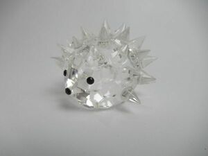 3D アートクリスタルＳ ハリネズミ 針鼠 小型 置物 インテリア ガラス硝子