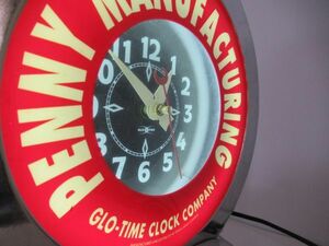 昭和レトロ GLO-TIME CLOCK COMPANY アメリカ インテリア ネオンクロック 置き型時計 グロウタイム9005P 店舗 PENNY MANUFACTURING レア