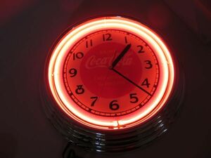  Coca * Cola neon часы стена настенные часы NEON CLOCK иллюминация лампа свет интерьер украшение american смешанные товары магазин Coca Cola Coca-Cola