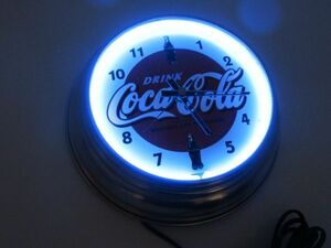 コカ・コーラ ネオン クロック Neon Clock Coca-Cola コカコーラ 時計 壁掛け 店舗 アメリカン インテリア ライト 照明 ブルー ジャンク