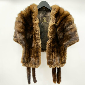  mink Brown shawl . attaching fur real fur lady's outer present condition goods secondhand goods momo 144