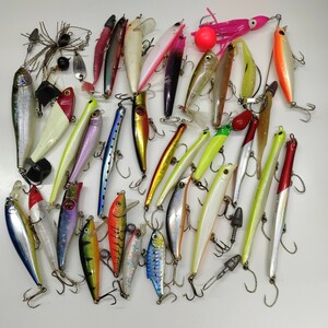 * pictured lure various together set 1 jpy start .. bait fishing gear set sale fishing lures