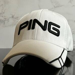 【未使用品】346KE★PING ピン ゴルフキャップ 帽子 CAP 上品で高級感のあるホワイトの伸縮素材♪《伸縮前57㎝-61㎝位迄》渋野日向子の画像3