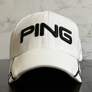 【未使用品】346KE★PING ピン ゴルフキャップ 帽子 CAP 上品で高級感のあるホワイトの伸縮素材♪《伸縮前57㎝-61㎝位迄》渋野日向子の画像2