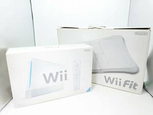 1 jpy ~*Nintendo Nintendo Wii / Wii Fit set * game machine remote control nn tea k accessory operation not yet verification present condition goods 