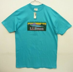 80s デッドストック USA製 L.L. Bean エルエルビーン x Hanes ヘインズ シングルステッチ Tシャツ ターコイズ DEADSTOCK 80年代 アメリカ製