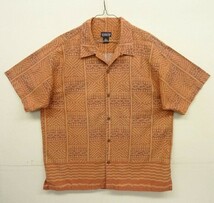 02s ヴィンテージ PATAGONIA パタゴニア コットン 半袖 アロハシャツ オープンカラーシャツ イカット柄 VINTAGE 00年代_画像1