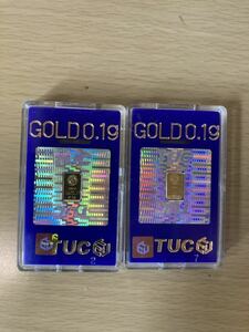  original gold in goto0.1g 2 piece set in the case 24k Gold genuine article 