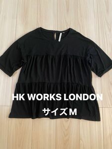 ＊HK WORKS LONDON：サイズM：黒色の半袖チュニック＊