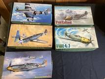 125 Hasegawa メッサーシュミット/Bf109 E-4/ムスタングなど　　未組み立て　現状品　5箱セット　_画像1