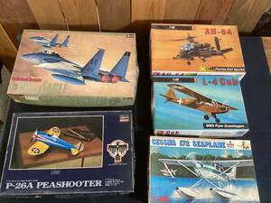 138 HOBBY CRAFT AH-64 / HASEGAWA P-26a/ F-15 DJ /ESCI CESSNA 未組み立て　現状品　コレクション　4箱　欠品箱おまけ