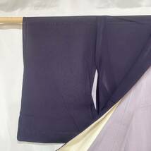 ●きもの翠● 夏用 単衣 絽 色無地 一つ紋 和装 和服 着物 正絹 紫色 #X444_画像6