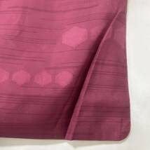 ●きもの翠● 夏用 単衣 絽 横縞 花柄 小紋 一つ紋 和装 和服 着物 正絹 葡萄色 #X436_画像9