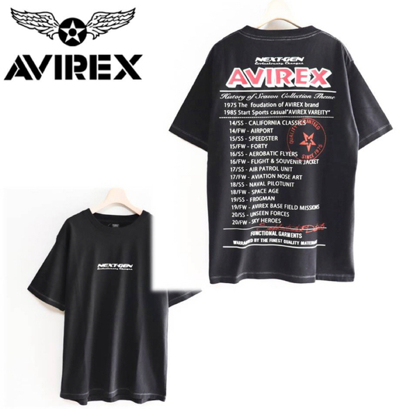 《アヴィレックス》新品 ビッグロゴ・メッセージ ステッチワークテイストTシャツ カットソー L A8264
