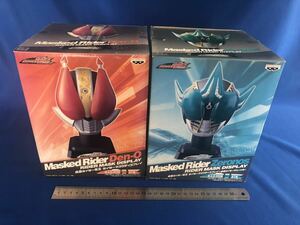 未開封プライズ品 ２分の1サイズ？ ライダーマスクディスプレイ 2個セット 「仮面ライダー 電王」「仮面ライダー ゼロノス」バンプレスト