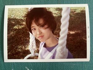 【レア】松田聖子　写真(当時物) 美肌　青ワンピ　昭和タレント　80年代アイドル 