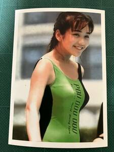 【レア】西田ひかる　写真　緑水着　しっかり膨らみ　昭和タレント　80年代アイドル 