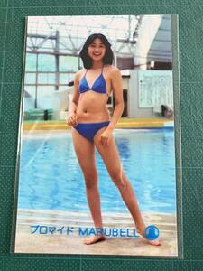 【水着】 香坂みゆき　マルベル堂プロマイド写真　青ビキニ　スレンダー　控えめ膨らみ　昭和タレント