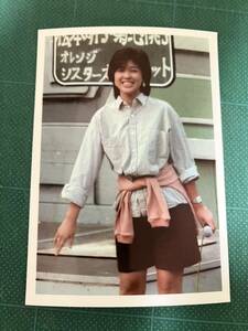【レア】菊池桃子　写真　ストライプ　太股　昭和タレント　80年代アイドル 