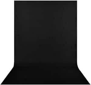 Hemmotop 背景布 黒 布 付き 1.8m x 2.8m 撮影 暗幕 ブラック 無地 生地 背景シート 背景スタンド ポール