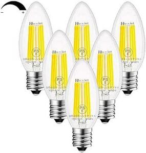 ZYYRSS シャンデリア電球 E17口金 60W形相当 LED電球 6W LEDフィラメント電球 昼白色 4000K 720lm