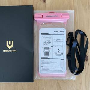 【新品】UNBREAKcable スマホ 防水ケース 保護ケース ピンク ケース 快適 紐付き