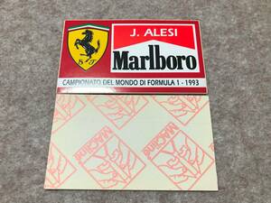 1993　マルボロステッカー　フェラーリ　アレジ　マールボロ　新品　2枚セット