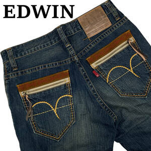 EDWIN Edwin 04GRZ W30 ( примерно 83cm W32 соответствует ) Western распорка GOLD RUSH джинсы Denim брюки 