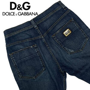 D&G Dolce & Gabbana BOYISH siz.38 ( примерно 78cm) metal plate женский большой размер Италия производства Denim брюки джинсы 