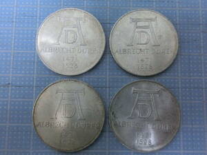 An-27 海外記念硬貨 1971年 ドイツ アルブレヒト・デューラー生誕500周年 5マルク銀貨 4枚おまとめ