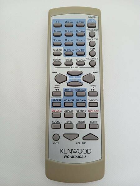 〈138)KENWOOD RC-M0303J SJ-3MD用リモコン CD/MD/TAPE コンポ用リモコン