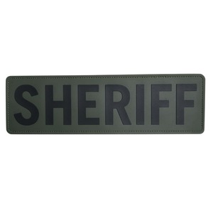 ミルスペックモンキー パッチ SHERIFF ベルクロ付き PVC製 [ ODグリーン / Lサイズ ] MIL-SPEC