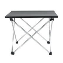 折り畳み式テーブル 天板ワンタッチ展開式 ロールテーブル キャンプ バーベキュー [ ブラック / 小 ]_画像2
