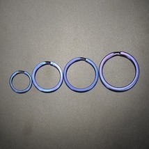 二重リング 平角 ブルー チタン ハンドクラフト材 [ 28mm ] 二重カン キーリング キーホルダー 二重チング_画像4