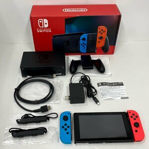 E110★任天堂 Nintendo Switch 本体 バッテリー持続型 Joy-Con (L) ブルー (R) レッド 中古 動作確認 初期化済み NSW★