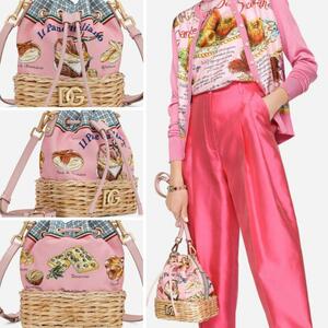 【未使用超美品】D＆G　巾着カゴバッグ　ストラップ付　【定価28万円】