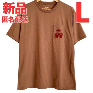 グラニフ　イカク　Tシャツ　Lサイズ　トープ　胸ポケット　レッサーパンダ