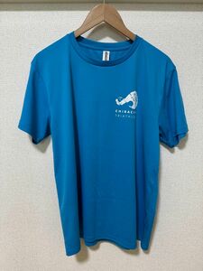 美品 スポーツ用 半袖Tシャツ Lサイズ 水色 トライアスロン ランニング 参加賞 