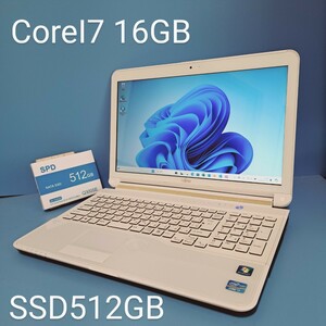 ★最強Corei7★メモリ16GB/新品SSD512GB/LIFEBOOK/AH77/G/Windows11HOME/Webカメラ/Office2019H&B/ブルーレイ/富士通/FUJITSU