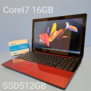 * strongest Corei7*/ memory 16GB/ new goods SSD512GB/Windows11HOME/B753/55JR/Office2019H&B/ Blue-ray /Web camera / Toshiba /dynabook/TOSHIBA/Bluetooth