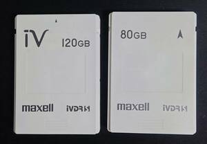 [ работоспособность не проверялась ] maxell iVDR-S кассета жесткий диск 2 шт. суммировать [ 120GB + 80GB ]