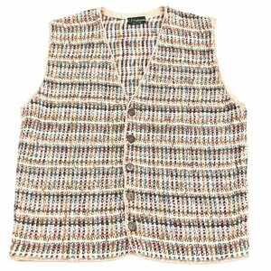  made in Italy C.F.Hathaway is sa way flax linen. knitted the best 48(L corresponding ) multicolor gilet Italy made men's gentleman 