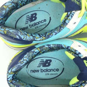 ●New Balance ニューバランス WL574ILA ボタニカル柄 ローカット スニーカー 24cm ミントグリーン ランニングシューズ レディース 女性用の画像5