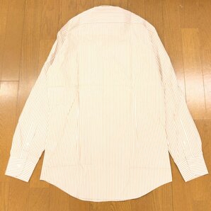 新品 FAIRFAX フェアファックス スリムフィット ストライプ ワイシャツ 39(M相当) 白 ホワイト×ベージュ 長袖 カッターシャツ 紳士 未使用の画像2