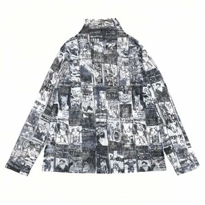 美品 BOUTIQUE ECHO エコー 総柄 ストレッチ ハイネック メッシュ カットソー L グレー系 ロンT シースルー 国内正規品 レディース 女性用の画像2